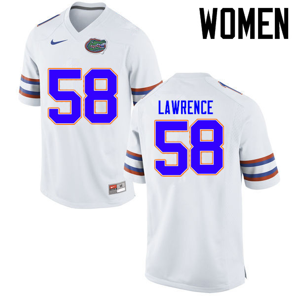 Women Florida Gators #58 Jahim Lawrence College Football Jerseys Sale-White - Click Image to Close